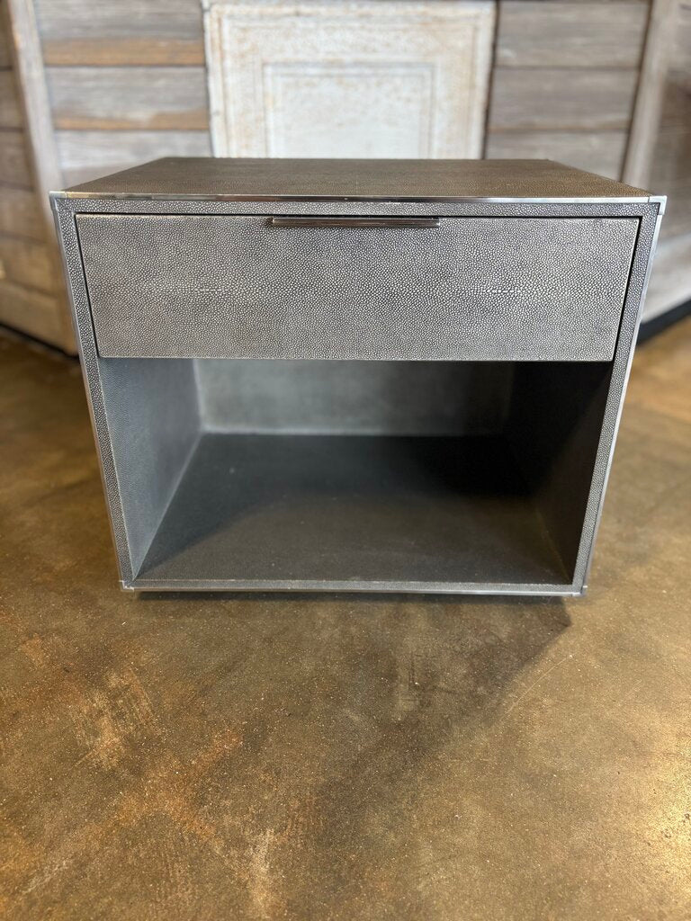Shagreen Gray & Metal Accent Tables
