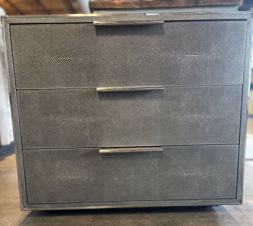 Shagreen Gray & Metal Accent Tables