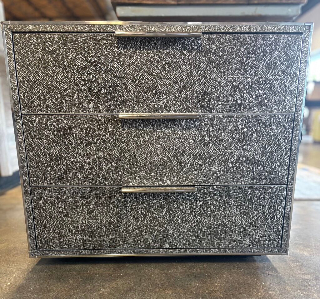 Shagreen Gray & Metal Accent Tables