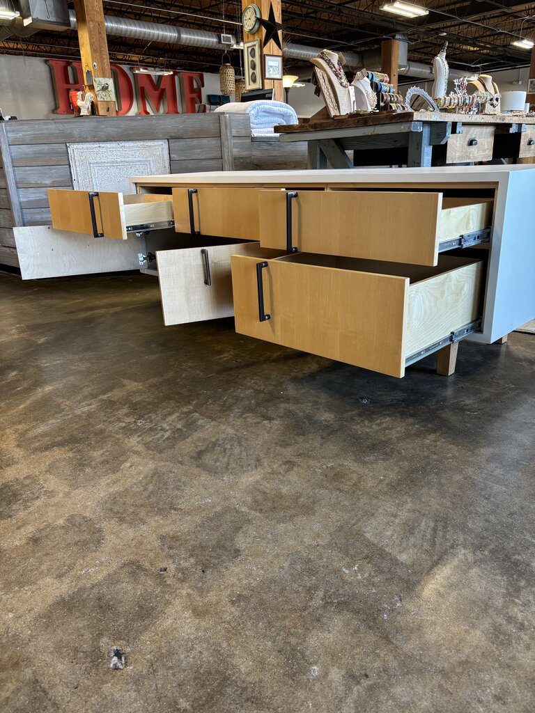 Modern Heavy 5 Drawer 2 Door Cabinet 73 X 22.25 X 25.25