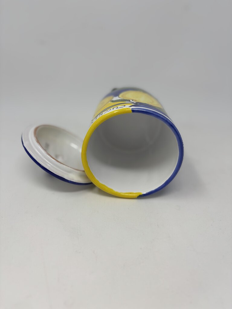 Italian Pottery Canister with Lid