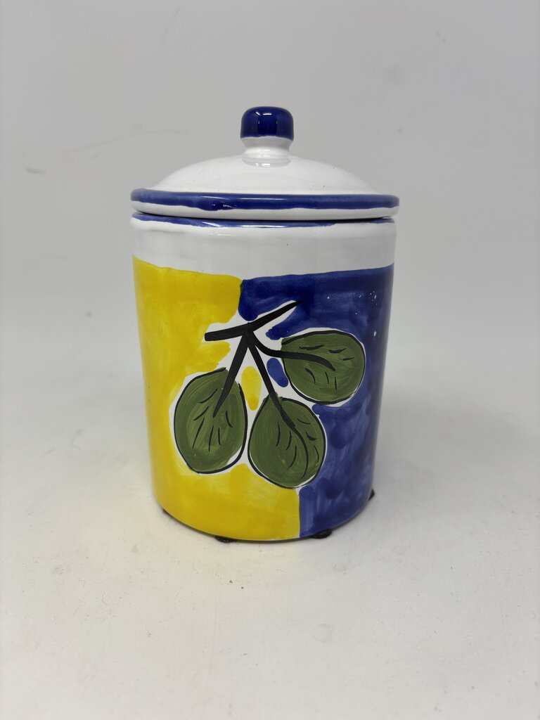 Italian Pottery Canister with Lid