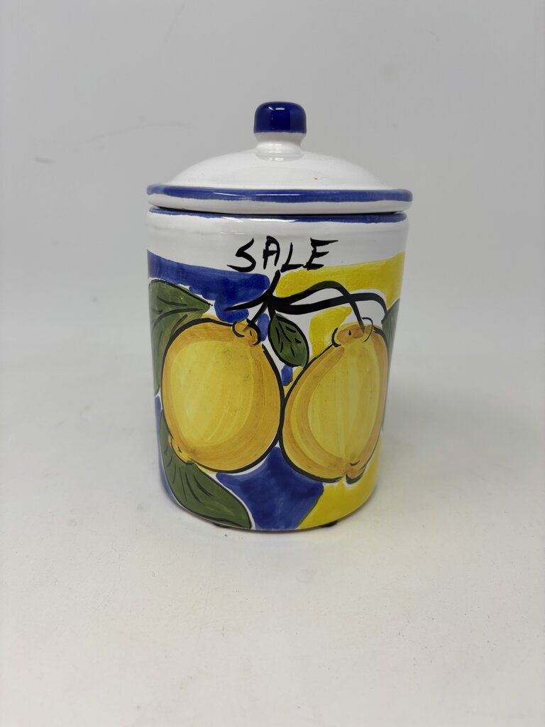 Italian Pottery Canister with Lid