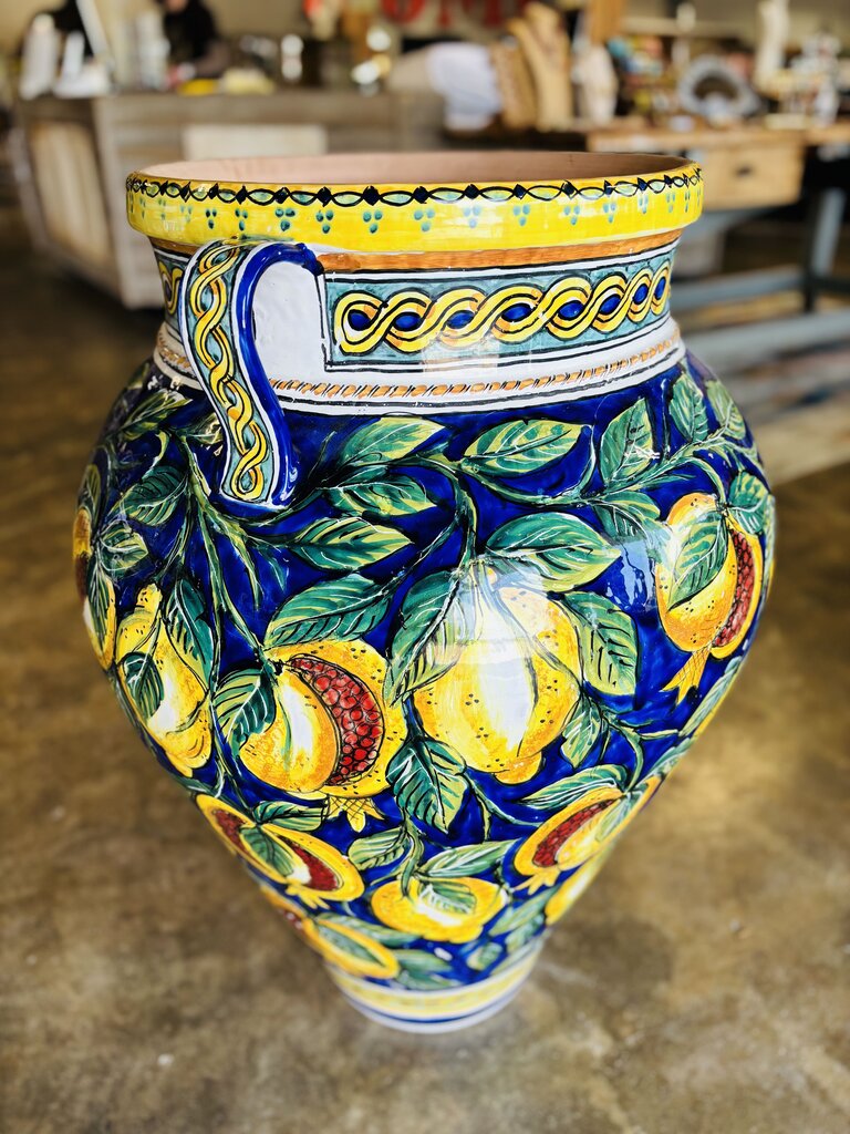 Large Italian Pottery Urn Planter Vase 36.5"H