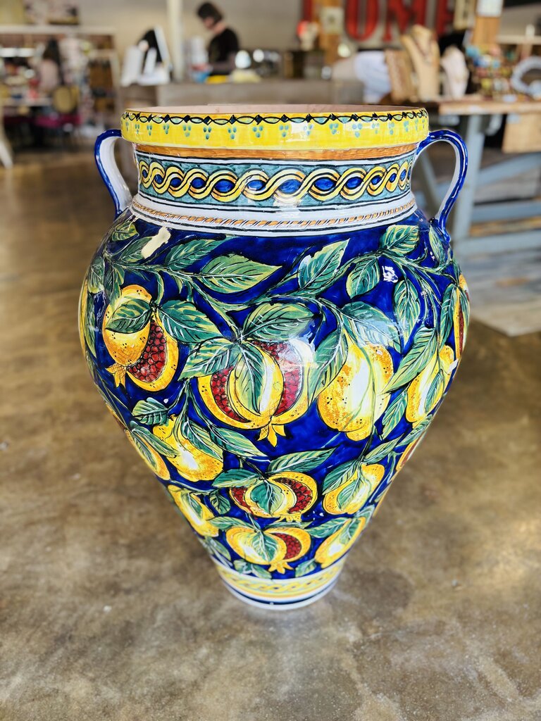 Large Italian Pottery Urn Planter Vase 36.5"H