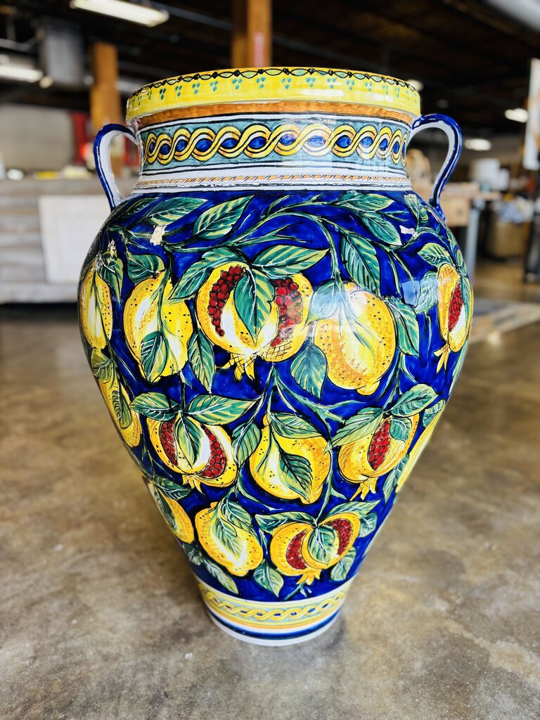 Large Italian Pottery Urn Planter Vase 36.5"H