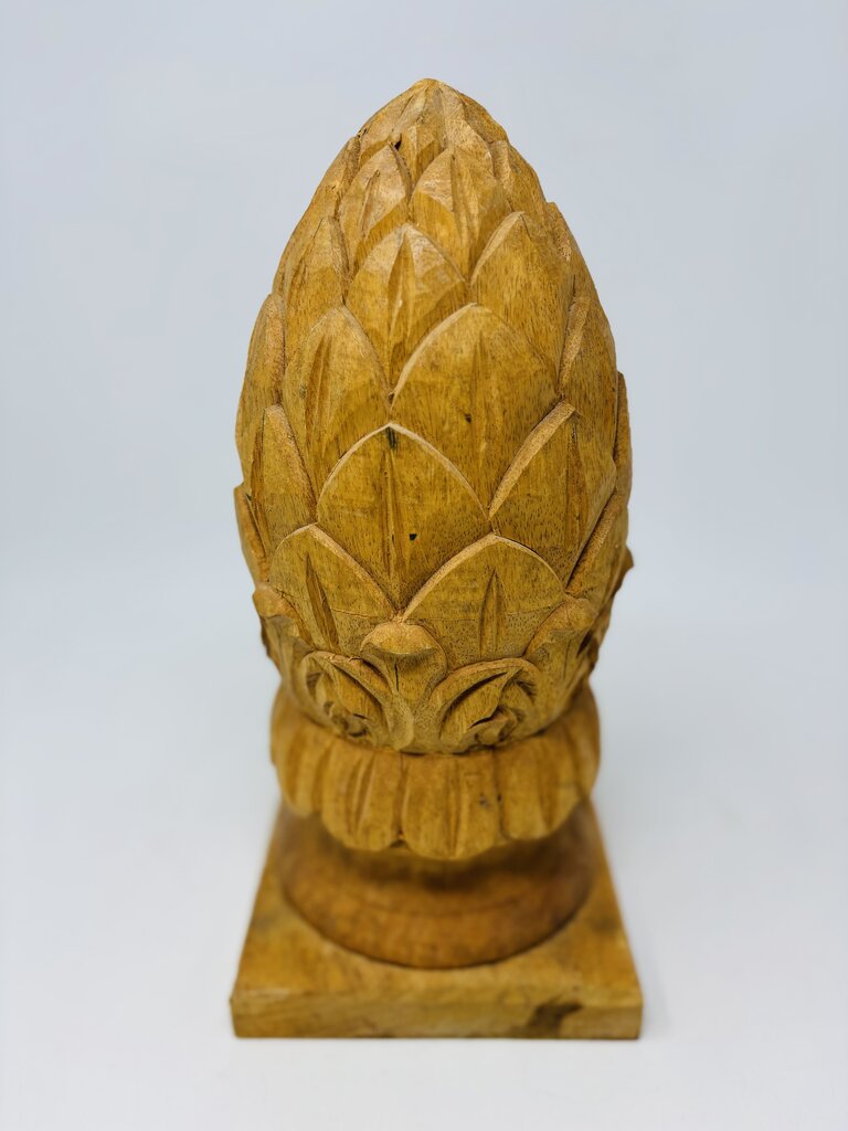 Wood Carved Pinecone Finial