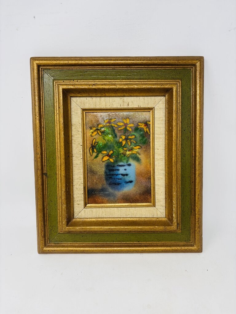 Sunflowers in Blue Vase C T Caballero