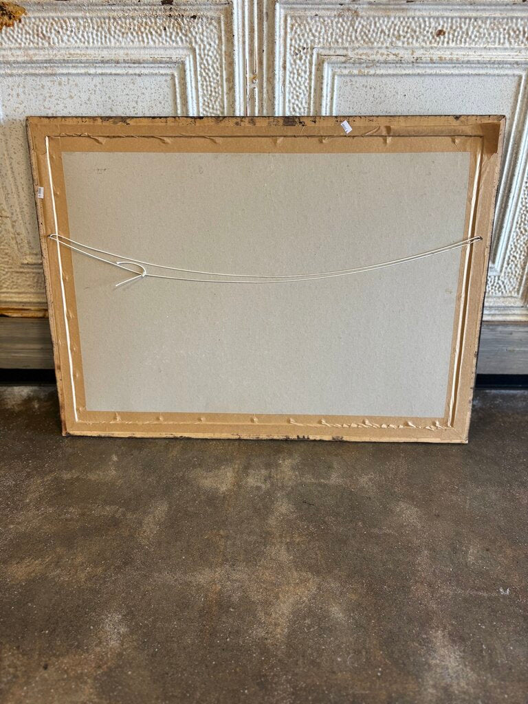 Unsigned Federico Fellini Rhino In Boat 33.5 X 24.5