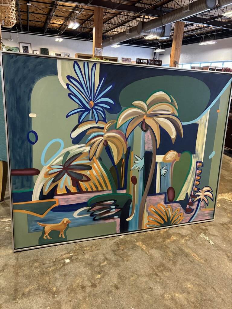 Contemporary Abstract Tropical Landscape Julija Jawkelaityte (RT $3000) 54.5 X 41.5