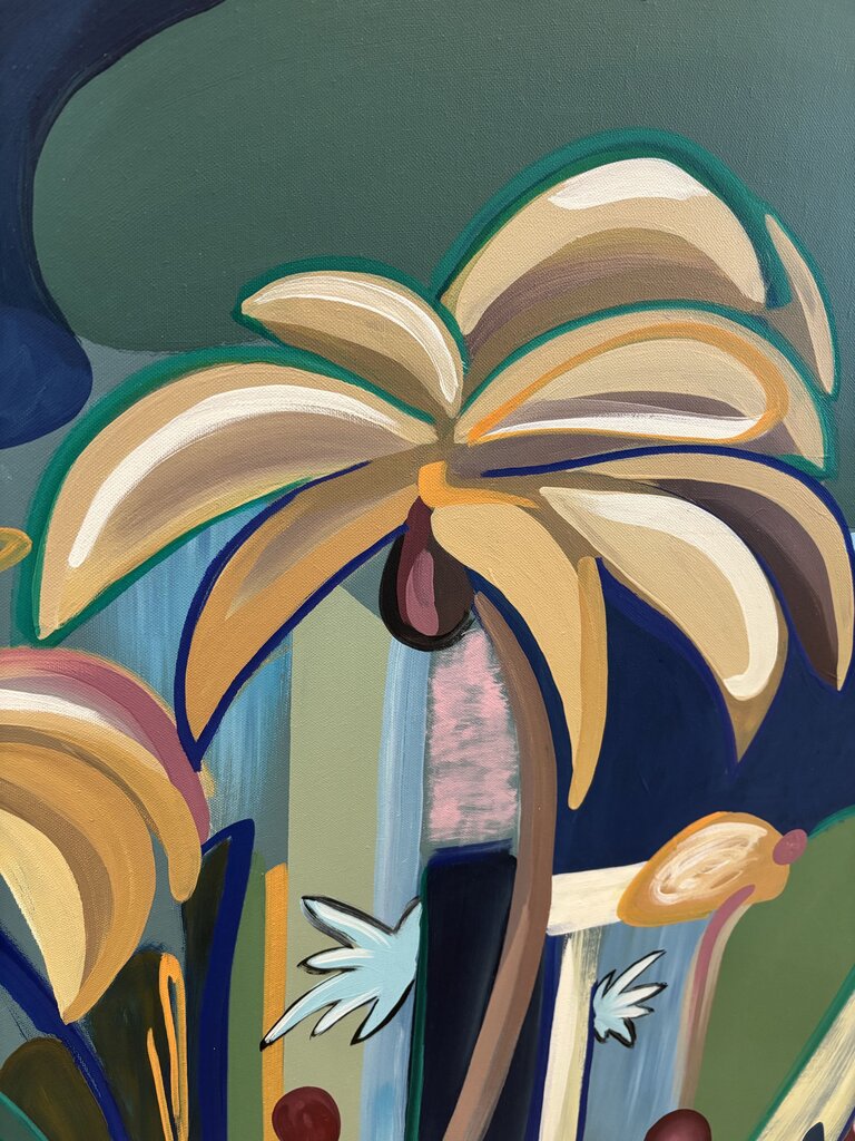 Contemporary Abstract Tropical Landscape Julija Jawkelaityte (RT $3000) 54.5 X 41.5