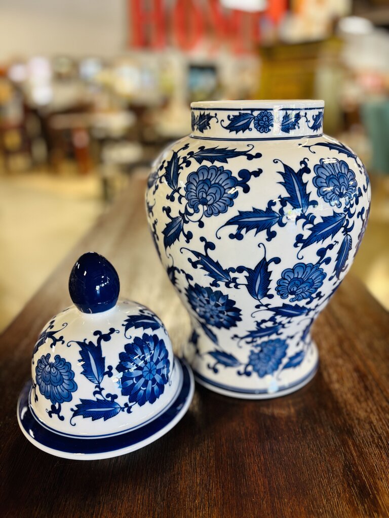 Horse Landscape Porcelain Ginger Jar