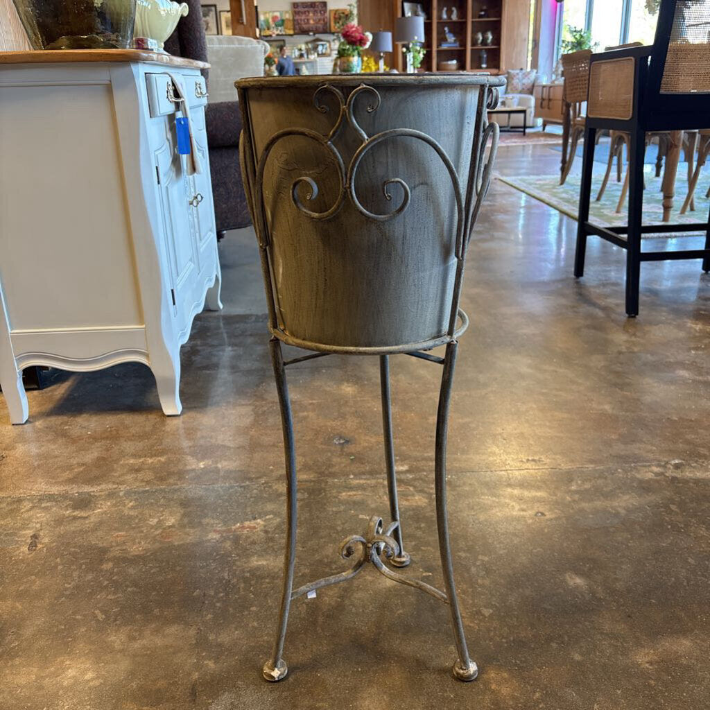Iron Plant Stand with Bucket 3 PC