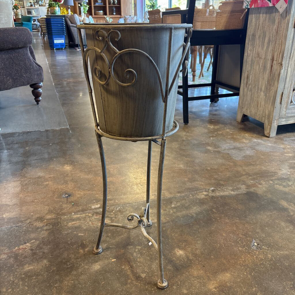 Iron Plant Stand with Bucket 3 PC