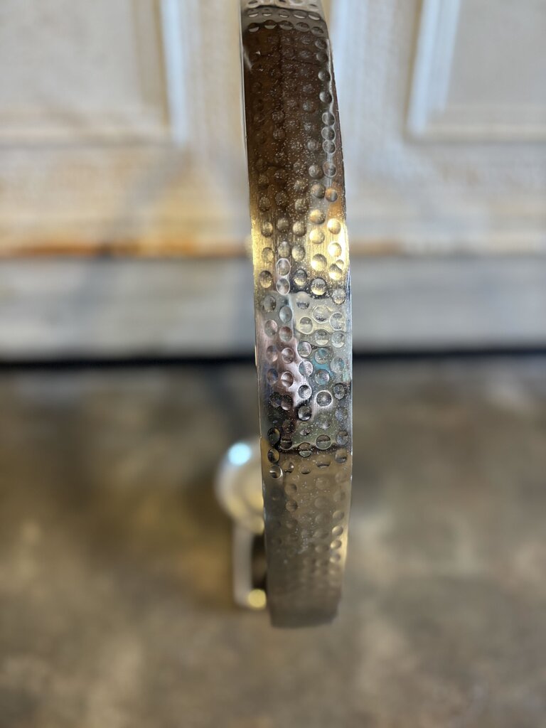 Hammered Metal Round Ring Candle Holder