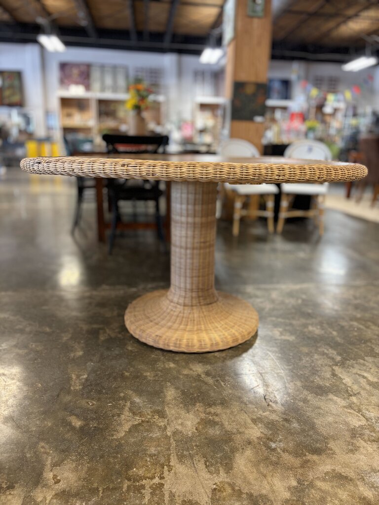 Wood/Wicker Round Table 54"R