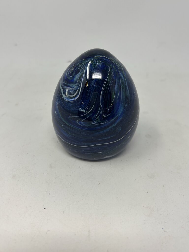 Glass Egg Shaped Paperweight