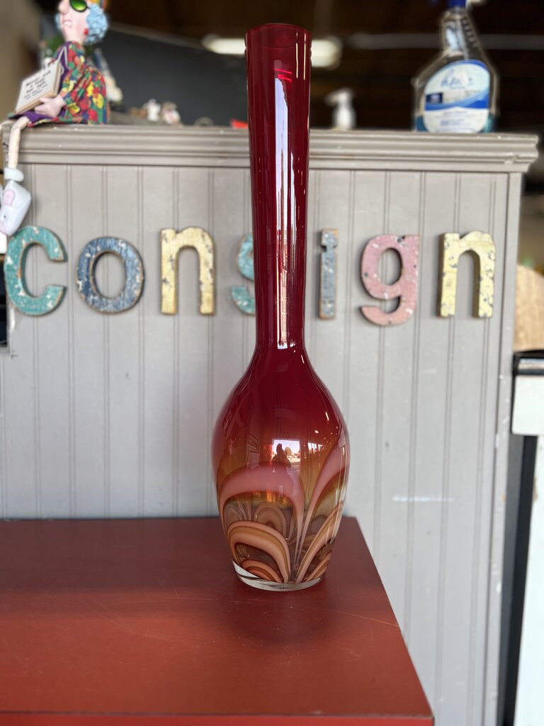 Tall Evolution Glass Vase From Poland 24"H