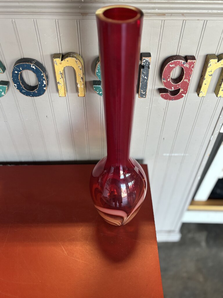 Tall Evolution Glass Vase From Poland 24"H