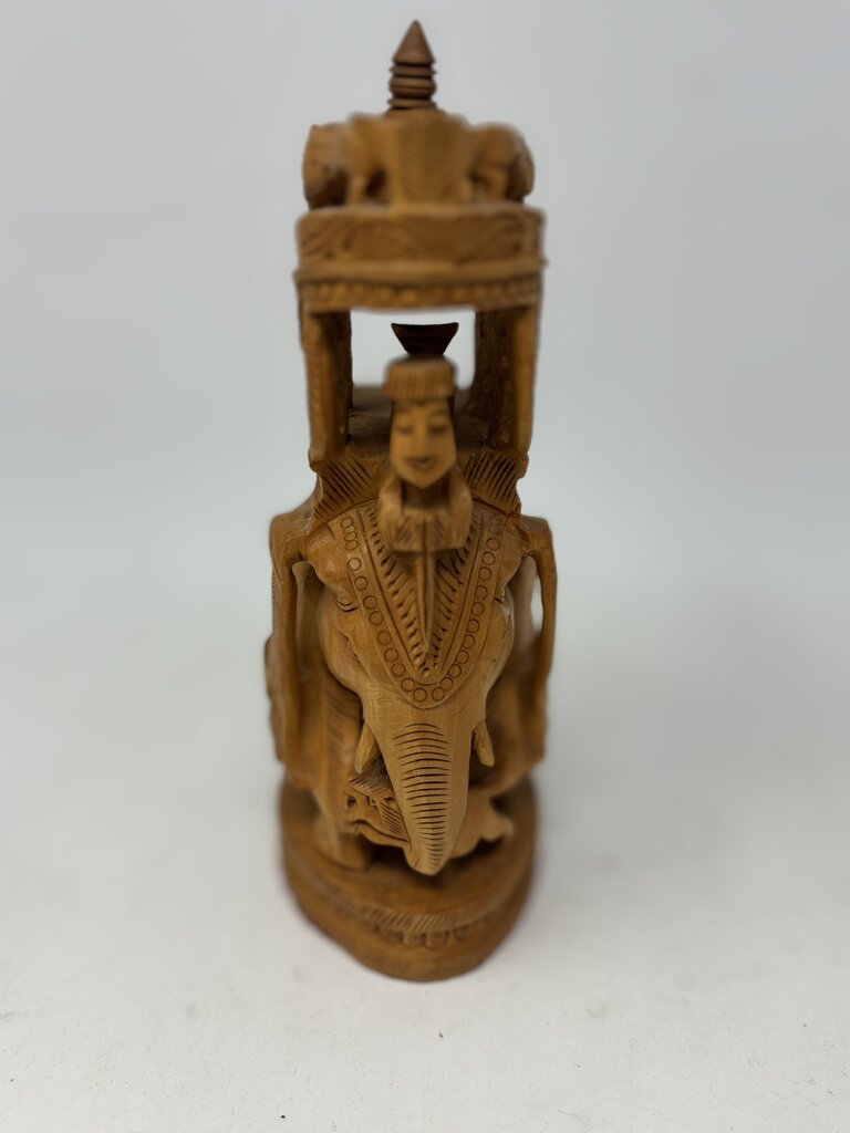 Hand Carved Wood Ambari Statue