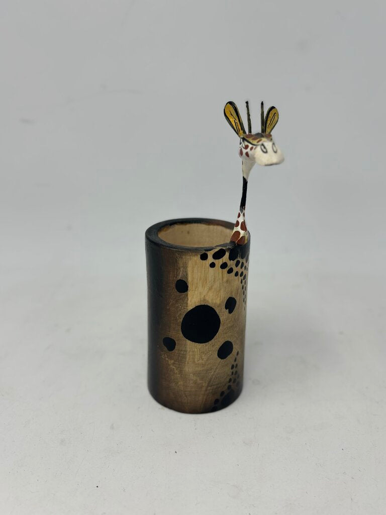 Wood Giraffe Cup/Vase