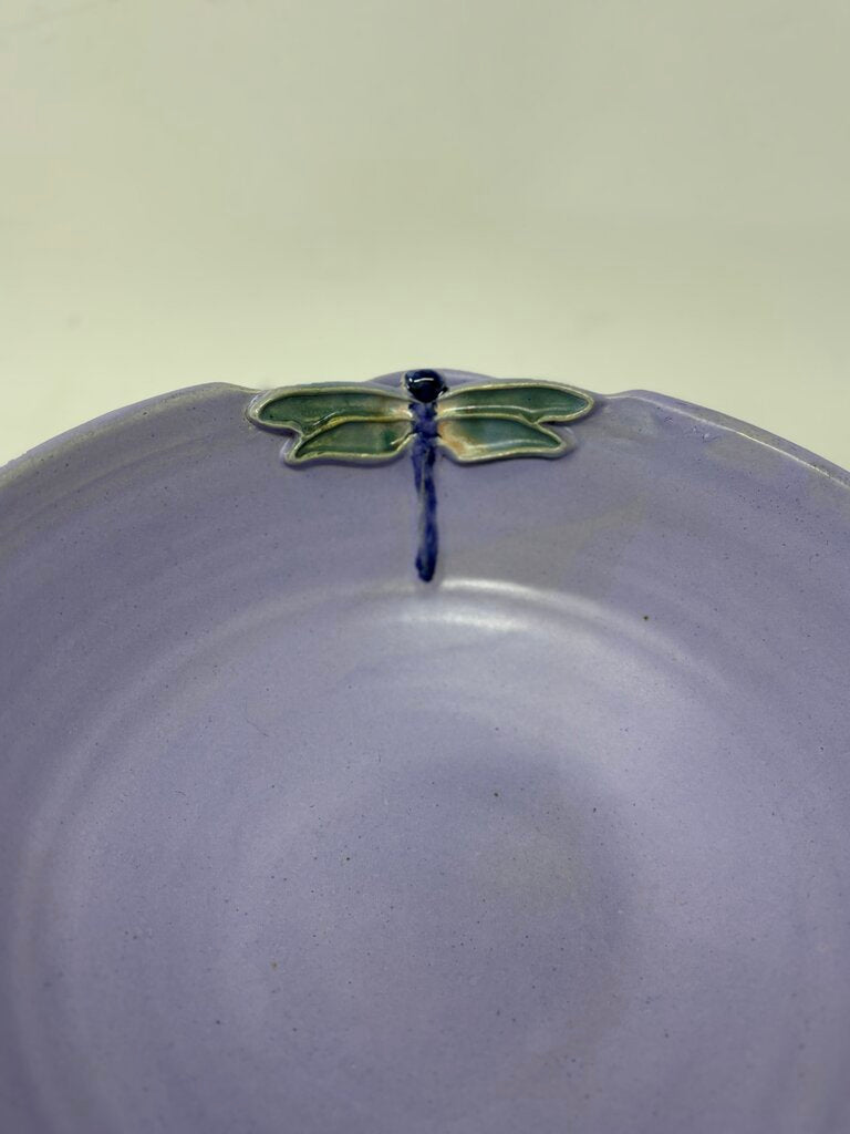 Dragonfly Signed Pottery Bowl