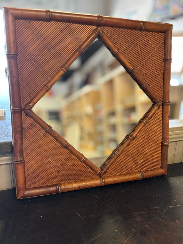 Bamboo Style Framed Mirror 20 X 20