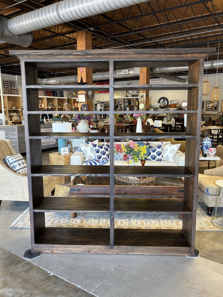 Large Wood Double Bookshelf 73 X 17 X 80