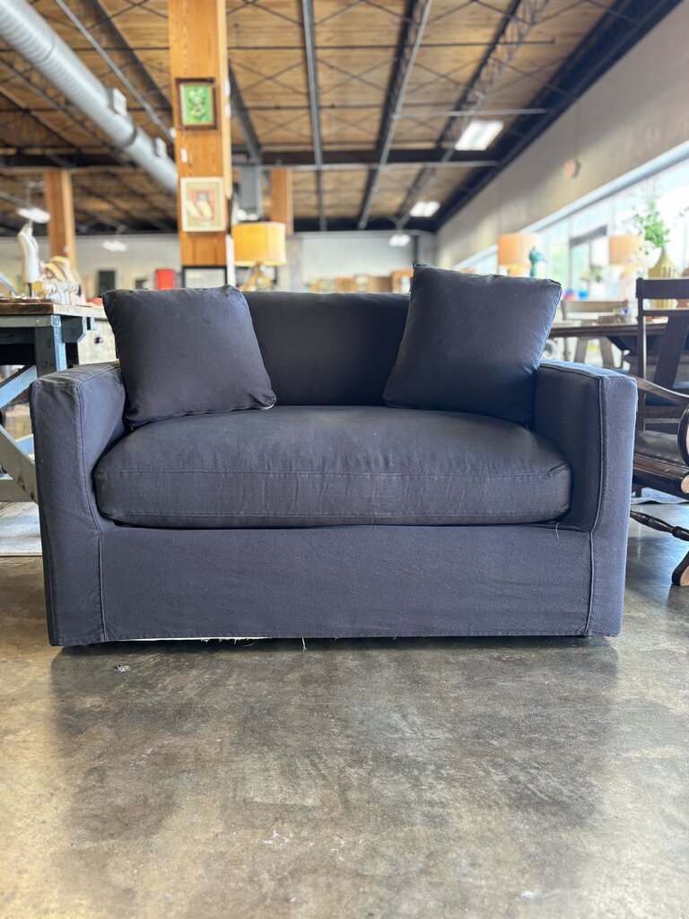 Slipcovered Sleeper Loveseat, 2 Pillows