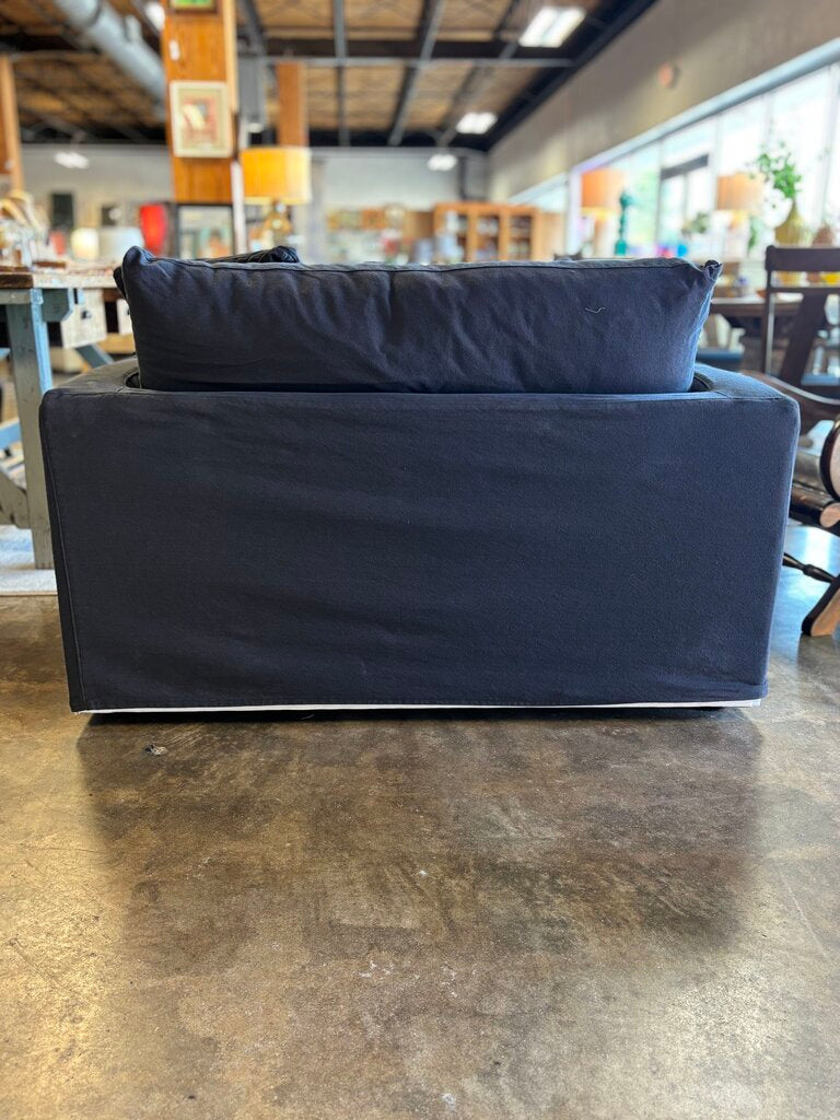 Slipcovered Sleeper Loveseat, 2 Pillows