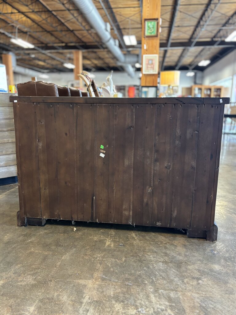 Two Drawer, Two Glass Door Cabinet 54 X 21.5 X 36