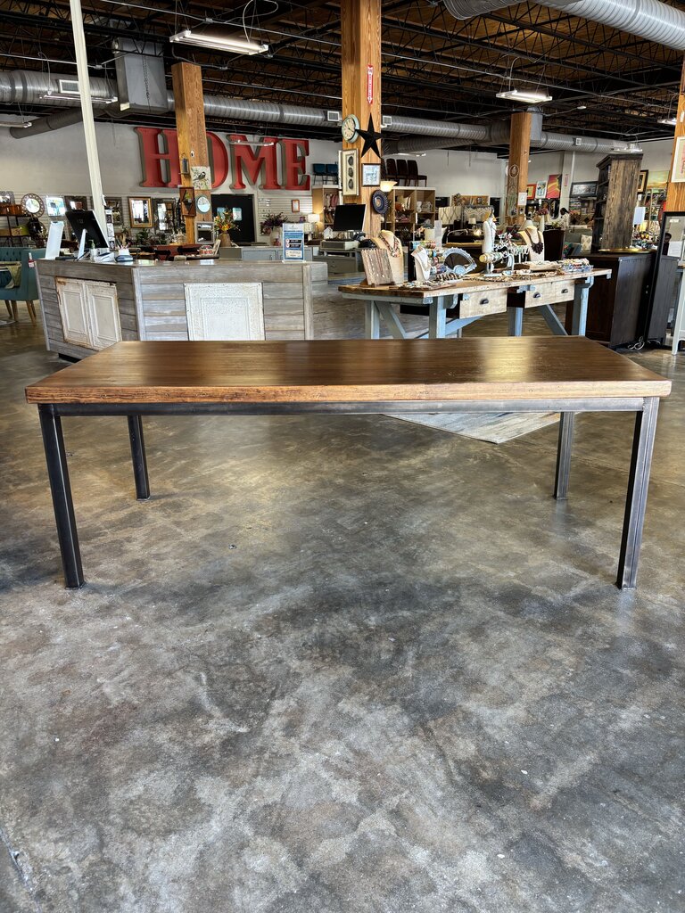 Bowling Alley Floor Wood Metal Table 84 X 37.5 X 30.5