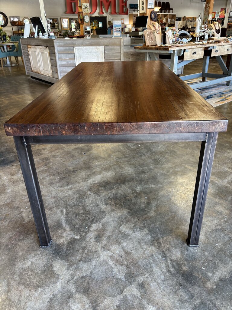 Bowling Alley Floor Wood Metal Table 84 X 37.5 X 30.5