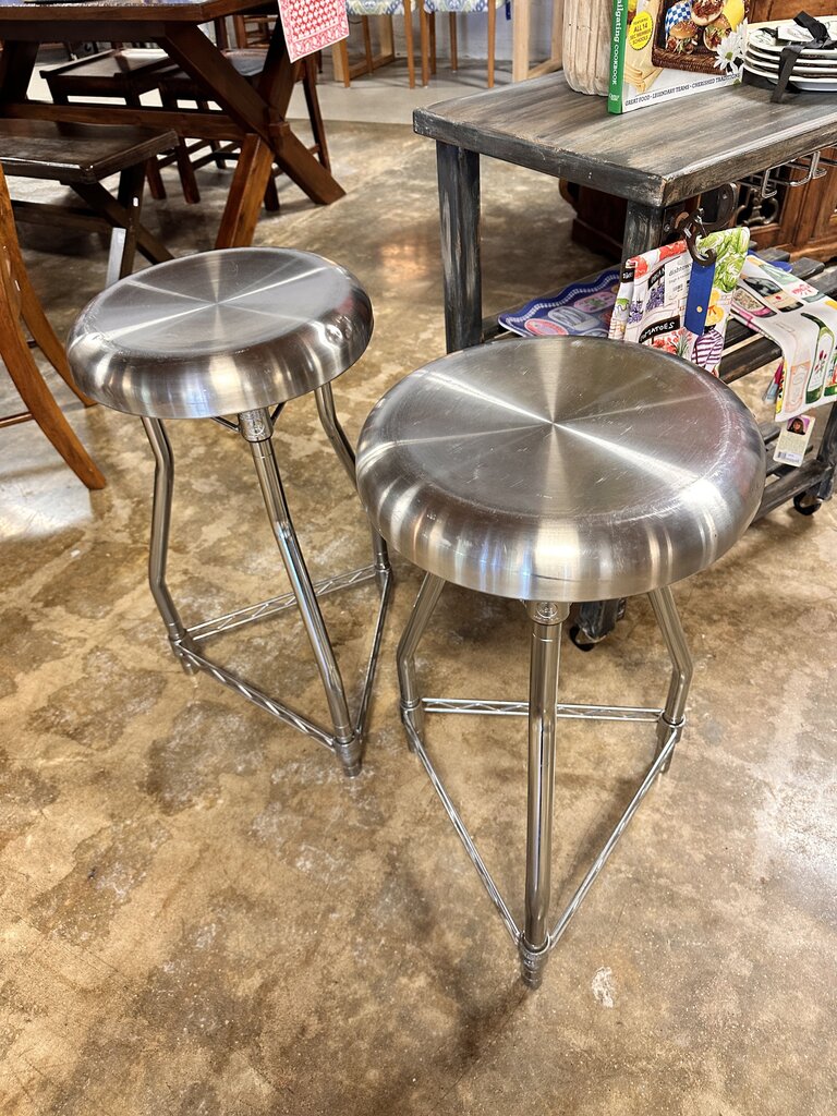 NON Swivel Metal Barstools Pair