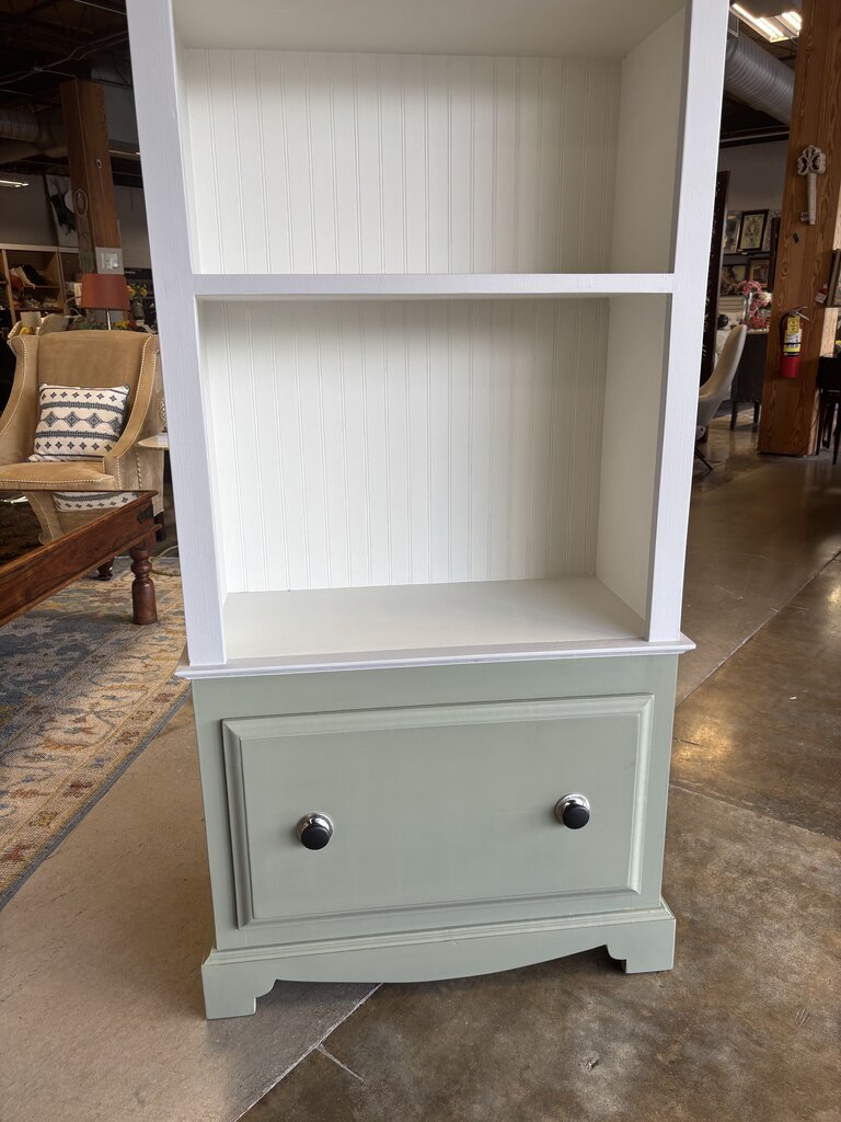 Painted Bookcase with Drawer 34 X 17 X 90