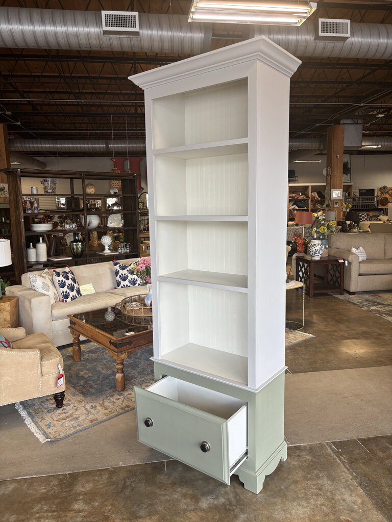 Painted Bookcase with Drawer 34 X 17 X 90
