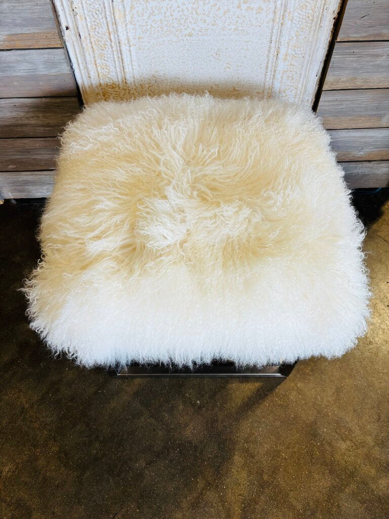 Mongolian Sheepskin Mitchell Gold Ottoman