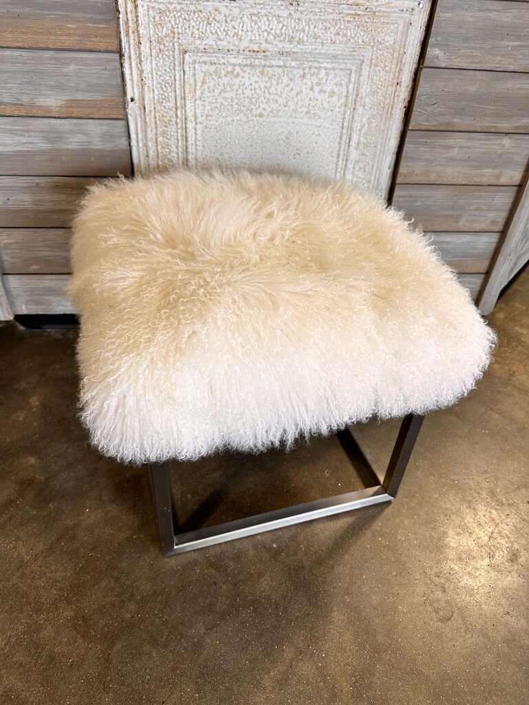 Mongolian Sheepskin Mitchell Gold Ottoman