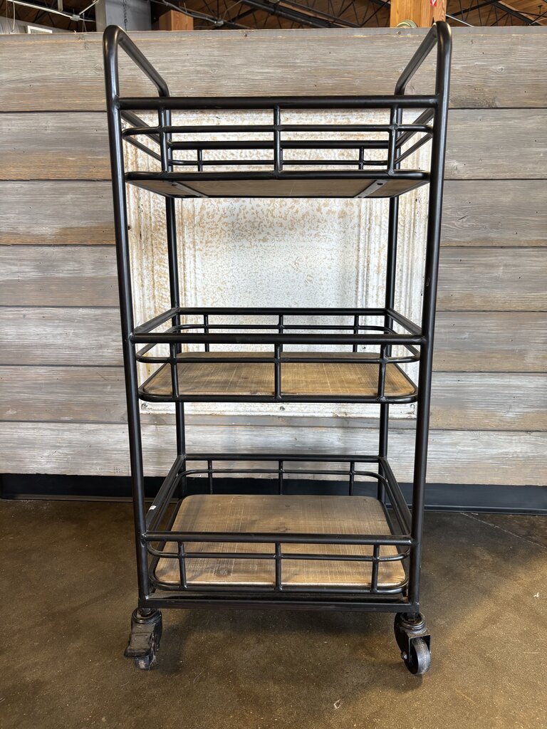 3 Tier Industrial Style Rolling Cart