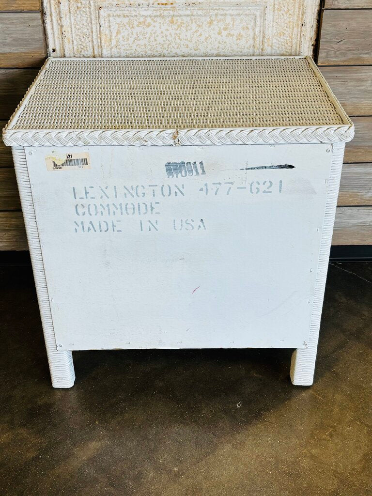 Two Drawer Wicker Nightstand 23.5 X 17.5 X 24