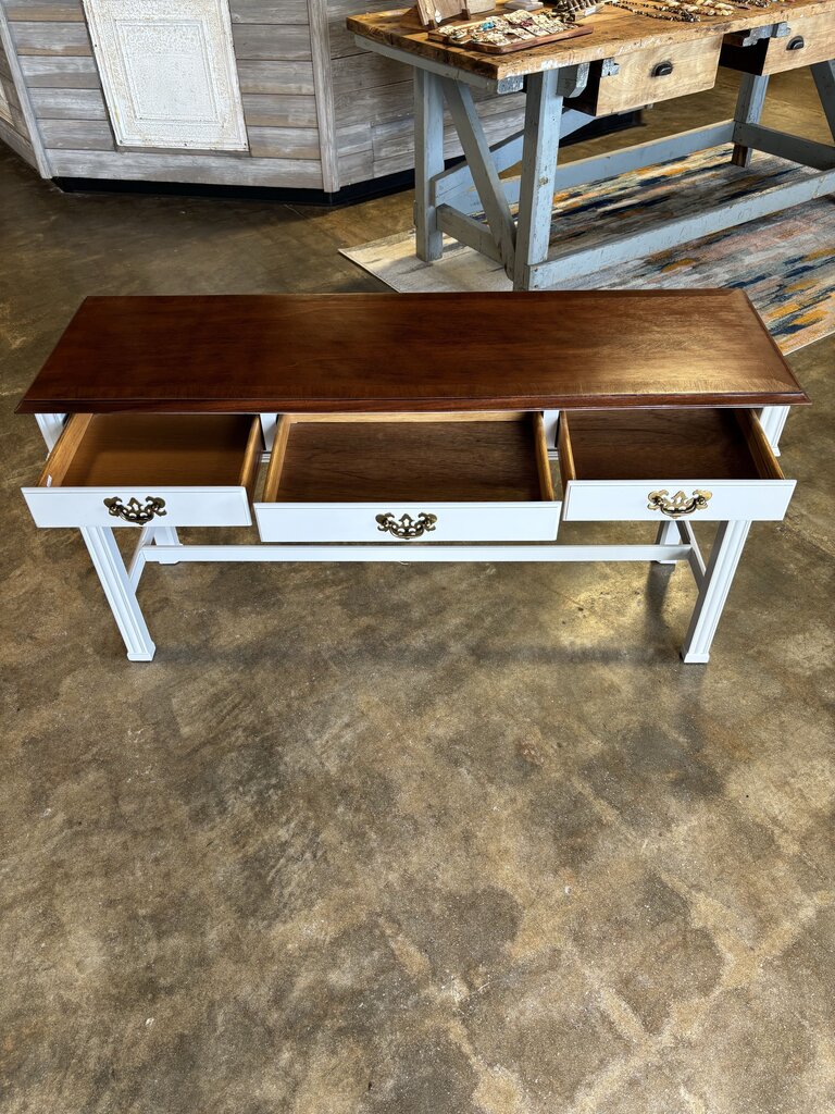Painted Console with 3 Drawers 52 X 16 X 27.25