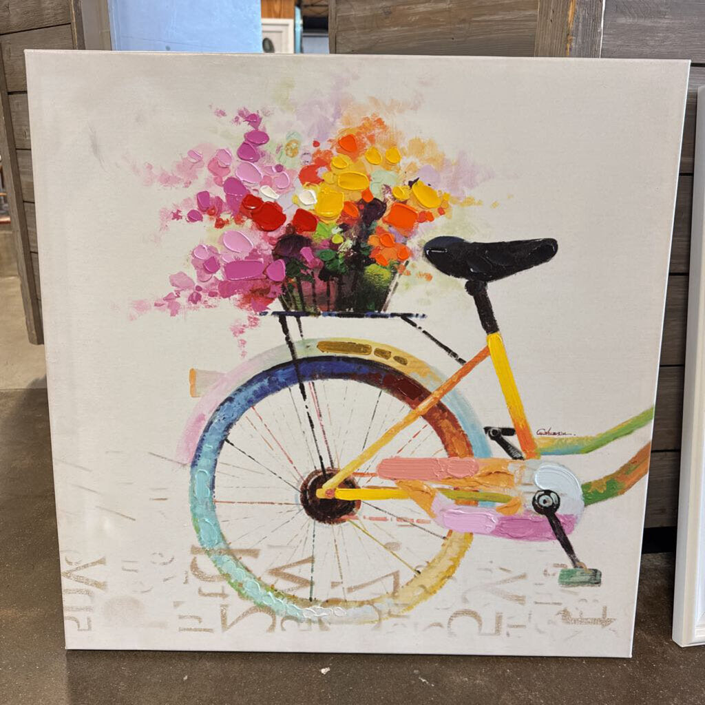 Bicycle With Flowers 28 x 28
