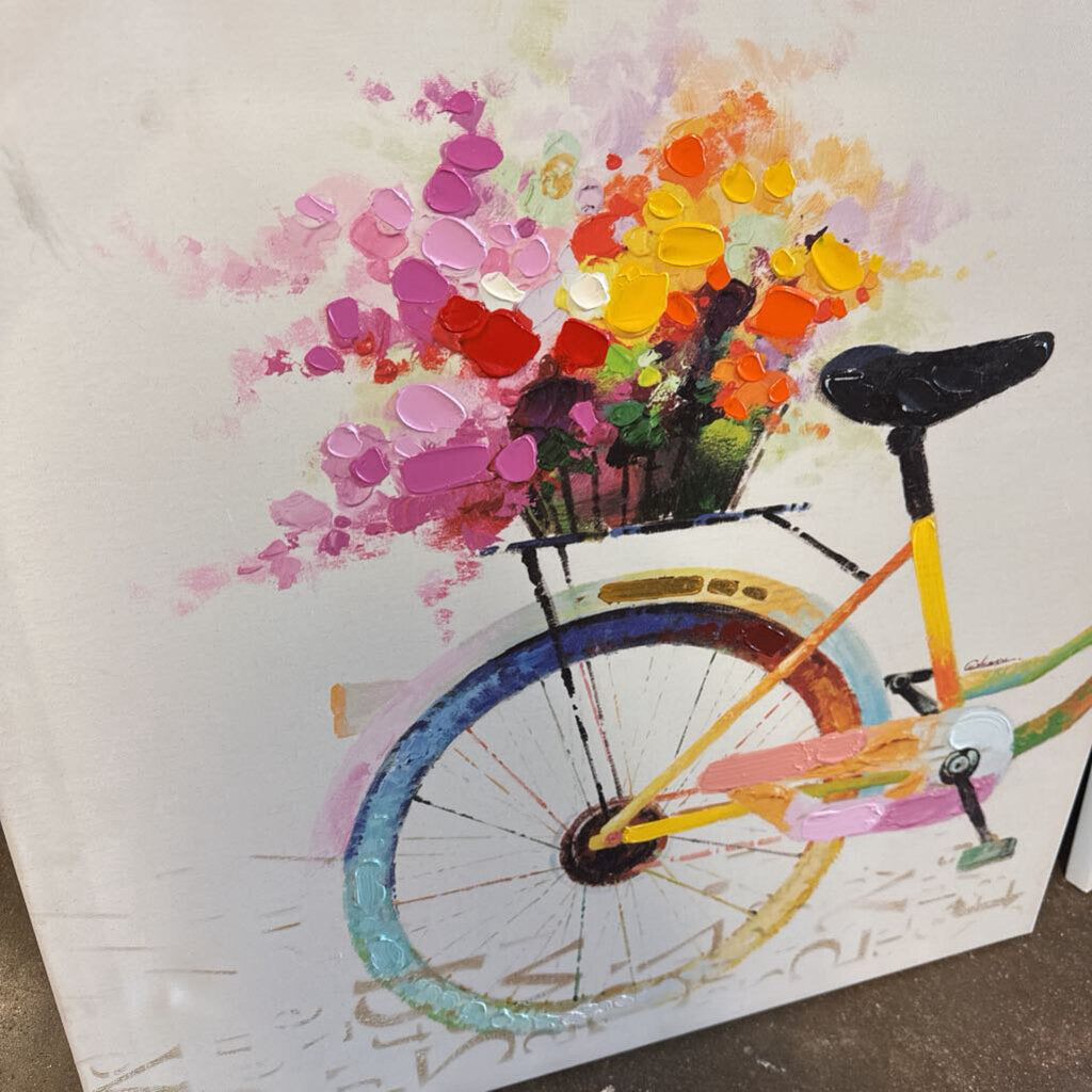 Bicycle With Flowers 28 x 28