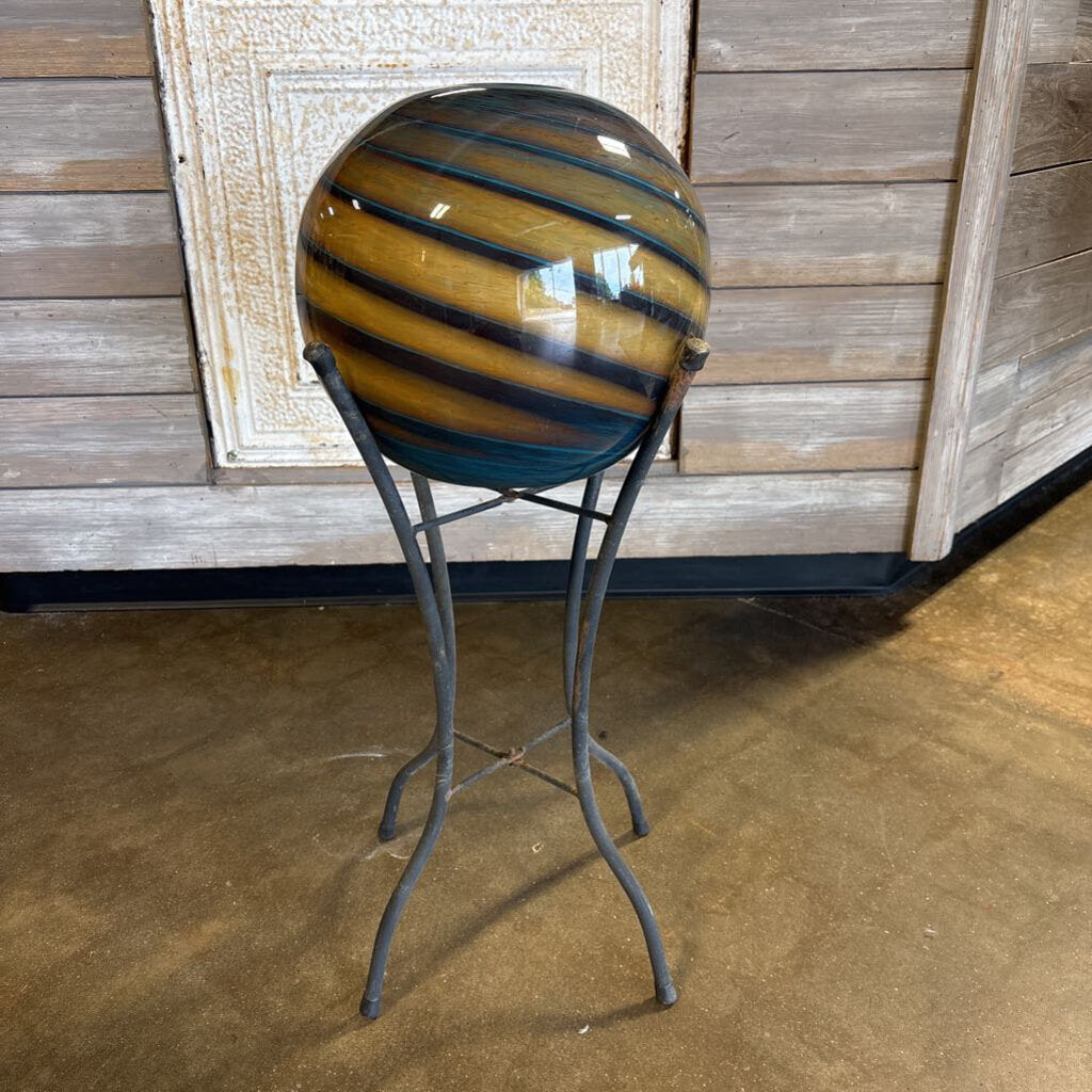 Glass Gazing Ball Planter with Stand