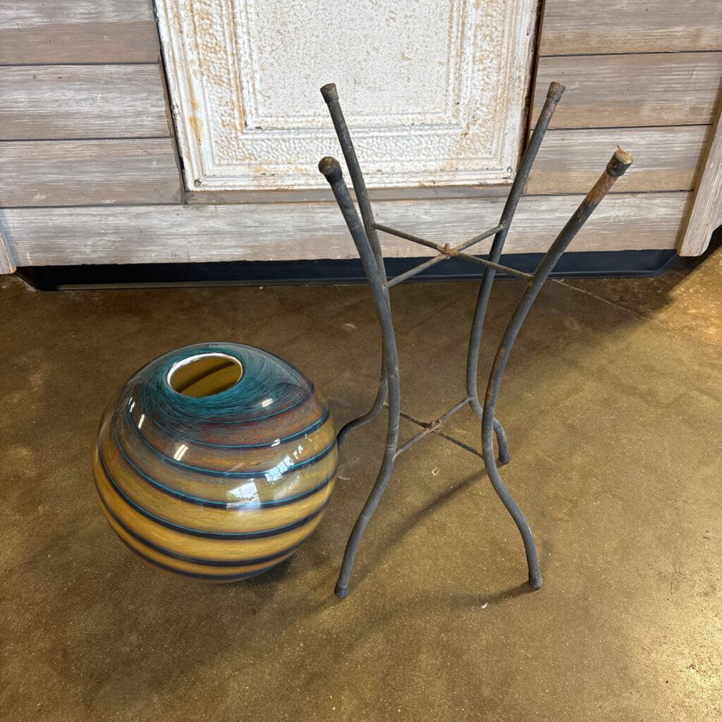 Glass Gazing Ball Planter with Stand