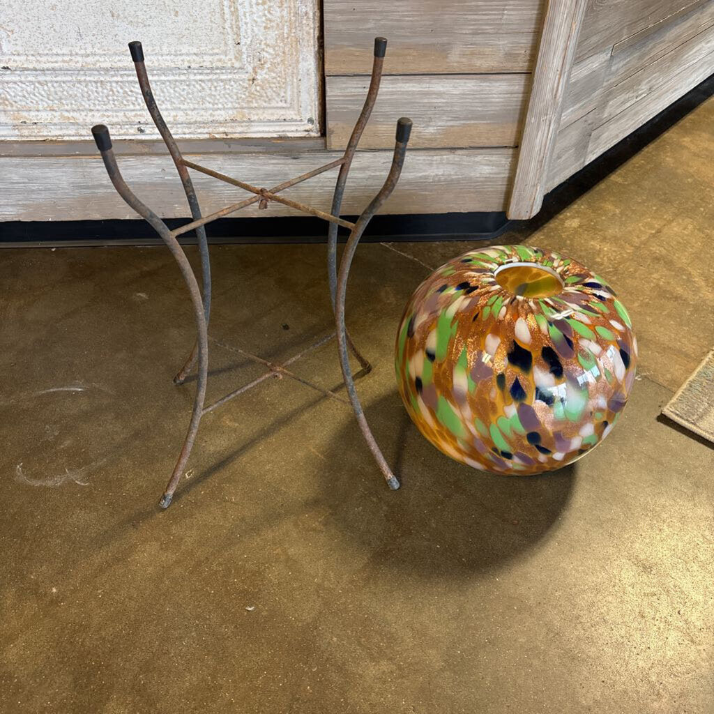 Glass Gazing Ball Planter with Stand