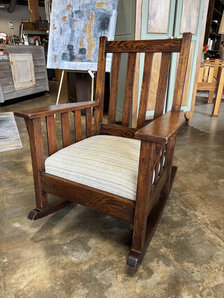 Vintage Wood Stickley Style Rocker