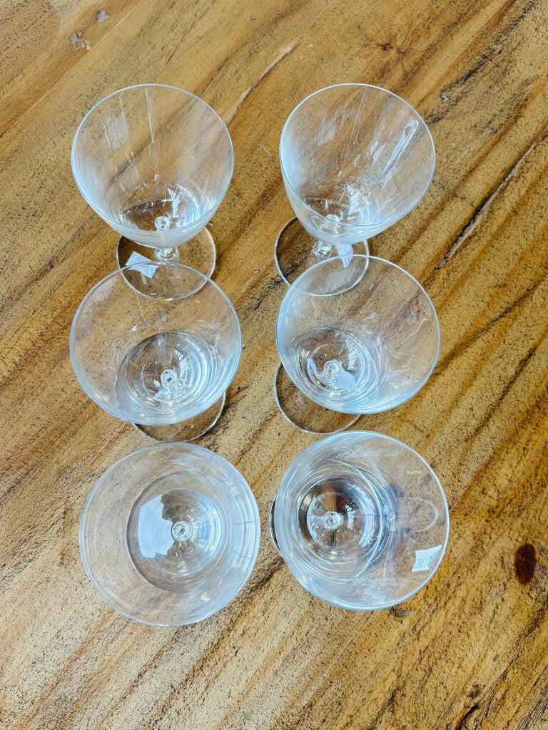 Set 6 Lalique Paris Braided In Box Wine Glasses