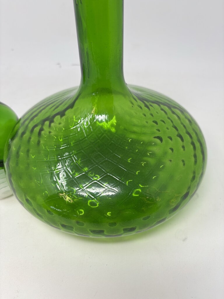 Vintage MCM "Genie" Diamond Swirl Glass Decanter