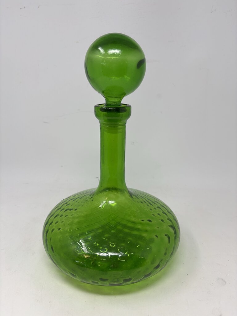 Vintage MCM "Genie" Diamond Swirl Glass Decanter